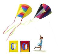 SKHAOVS 2 Piezas Cometas de Colores, Arcoíris Cometa con Cuerda de Cometa y asa, Cometa para niños y audlts, Cometa de Bolsillo para Deportes al Aire Libre de Verano en Parque de la Playa (Colores)