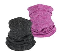 SKHAOVS 2 Piezas Unisex Braga de Cuello Multifunciona,Cuello Snood Calentador, Prueba de Viento Neck Scarf Neckwear, Multifuncional Bandana Face Cover, para Hombres Mujeres (Negro Rosa)