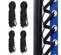SKHAOVS 4 Piezas Cordones Elasticos Tumbonas Gravedad Cero Paquete de Recambio Tumbona Cuerda de Seguridad elástica Negra Zero Gravity Silla Plegable Cordones de Repuesto universales (Negro)