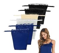 SKHAOVS 6 Pcs Lace Clip finto Canotta Reggiseno Inserto Overlay Modesty pannello Gilet Lady Reggiseno Inserto Overlay Modesty Panel Vest Lady Lace Clip-on Mock Canotta,Taglia Unica (6 Pcs) (6 Pcs)