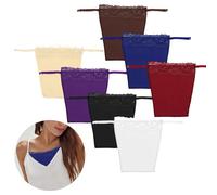 SKHAOVS 7 Piezas Chaleco con Panel superpuesto,Camisola simulada con Clip,de Sujetador insertado superposición Panel de Moda Chaleco,Encaje (FR/ES, Letras, M, L, Regular, Regular, 7 Colores)