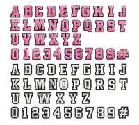 SKHAOVS 74 piezas Decoración de Zapatos Adornos para Zapatos Letras A-Z Adornos para Zapatos Números 0-9 Adornos para Zapatos Zuecos Adornos para Zapatos DIY para Niños Adultos (Blanco Rosa)