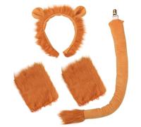 SKHAOVS Disfraz de León, Diademas y Cola de León, Guantes de Peluche, Juego de Disfraces para Niños y Adultos para Fiesta de Cumpleaños, Cosplay y Halloween