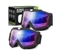 Ski Goggles Men Women, Snowboard Goggles UV Protection Anti Fog OTG Snow Goggles for Snowmobile Skiing Skating 01.black Frame Multicolor Lenses 2