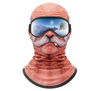 Ski Helmet Liner - Humorous Facial Print, Ice Skate Head Wrap Winter Wear | Snow Sports - Funny Face Covering for Cold Weather | Stretch Fabric Headgear with Helmet Compatibility, Skating