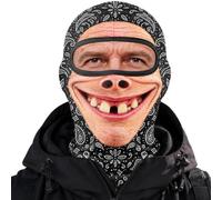 Ski Helmet Liner - Humorous Facial Print, Ice Skate Head Wrap Winter Wear | Snow Sports - Funny Face Covering for Cold Weather | Stretch Fabric Headgear with Helmet Compatibility, Skating