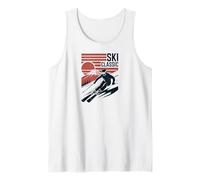 Ski Mountain Snow Skiing Retro Winter Vacation Camiseta sin Mangas
