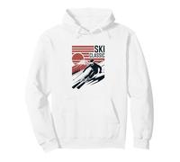 Ski Mountain Snow Skiing Retro Winter Vacation Sudadera con Capucha