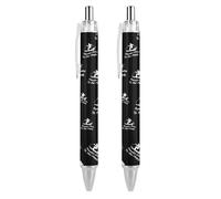 Ski Powder Snow to The People - Bolígrafo retráctil negro de punta fina de 0,5 mm, secado rápido, escritura suave, 2 unidades, como en la imagen 1