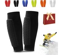 Ski Shin Guards Gel, Ski Guard Socks, Shin Defender, Skis Guards Shins Protector, Breathable Elastic Honeycomb Pad Guard for Skiing,Leg Protection,Safety Gear for Adult Teenager Sport Gift (Black,XL)