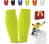 Ski Shin Guards Gel, Ski Guard Socks, Shin Defender, Skis Guards Shins Protector, Breathable Elastic Honeycomb Pad Guard for Skiing,Leg Protection,Safety Gear for Adult Teenager Sport Gift (Green,M)