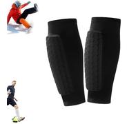 Ski Shin Guards, Ski Guard Socks with Breathable Elastic EVA Foam Protection, Leggings for Skiing, for Adult (Black,M)