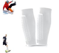 Ski Shin Guards, Ski Guard Socks with Breathable Elastic EVA Foam Protection, Leggings for Skiing, for Adult (White,M)
