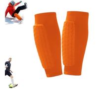 Ski Shin Guards, Ski Guard Socks with Breathable Elastic EVA Foam Protection, Leggings for Skiing, for Adult (Orange,S)