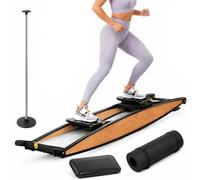 Ski Trainer Machine, Cross Trainer 3D para Entrenamiento | Sistema De Resistencia Regulable Con Carril Silencioso, Incluye Bastones Esterilla para Uso Doméstico