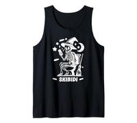 Skibidi Skeleton Toilet Waiting for Halloween Costume Like Camiseta sin Mangas