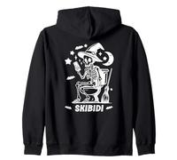 Skibidi Skeleton Toilet Waiting for Halloween Costume Like Sudadera con Capucha