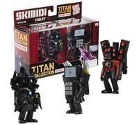 Skibidi Toilet Titan - Pack Oficial de 3 Figuras Coleccionables Color Negro | Figuras de Acción Inspiradas en Skibidi Toilet para Fans, Niños y Coleccionistas