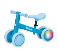SKIDEE Bicicleta de Equilibrio para niños pequeños de 1 a 3, 4 Ruedas con Ruedas LED activadas por Movimiento, Altura Ajustable y dirección Segura para niños, Bicicleta de Entrenamiento Ligera para