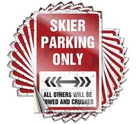 Skier Parking Only Tattoo Man - Decoraciones de cueva de hombre | Paquete de calcomanías extraíbles para ventana feliz (6 x 9 cm)