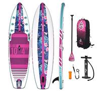 Skiffo Sup Stand Up Paddle Hinchable Ella 10'4 PB-SXX104C-Dropstitch-Pala, Correa, Bomba y Bolsa de Transporte-Pack hasta 120kg-236l-315x79x13cm-Todos los Niveles-Mujeres, Rosa