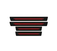 SKIHOT 4 Piezas Protector De Umbral De Puerta De Coche para Ford EcoSport, Tira De Umbral De Puerta Antirrayas Tira De ProteccióN para Umbral De Puerta AnticolisióN,B-Black+Red