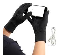 Skiing Mitts, Rechargeable Battery Powered Warmth, Sensitive Touchscreen Fingertips, Icy Weather Handwear for Fishermen Riders, Activity Gear for Delivery Drivers Athletes, Dark Gray Medium Fit