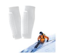 Skiing Shin Guards, Breathable Elastic Anti-Collision Shin Pads for Kids, Teens and Adults (White,S)