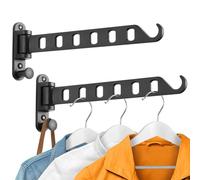 SKIKEN Colgador de Ropa montado en la Pared con Brazo oscilante, Estante de Secado de lavandería, Gancho de Valet oscilante, rotación de 180°, Colgante Resistente, Aluminio sólido (Paquete de 2,