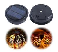 SKIKHN 2 Piezas Lámparas Solares de Repuesto, 10,5CM Caja Batería Impermeable, Lámparas Solares de Repuesto, Farolillos Con Panel Solar para Luces Colgantes Aire Libre Patio, Decoración de Jardín