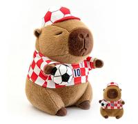SKIKHN 25cm Peluche Capibara, Realistico Giocattolo Morbido Capibaras, Fútbol Giocattolo Peluche Capibara, Simulazione Animale Peluches Capybara, Regali di Compleanno di Natale per Adulti