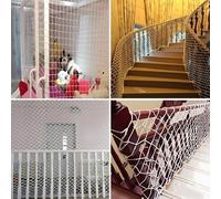 SKIKHN 3x1.5m Red de Seguridad Niños para Balcones,Red para Gato,Reds de Protección para Escaleras,Reds De Cuerda Barandilla De Escalera,Redes de Protección de Nylon para Terraza,Balcón Ventana Blanco