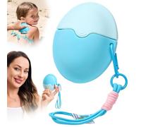 SKIKHN Aplicador de crema solar rellenable, botella aplicadora enrollable, aplicador de crema solar para niños, 55 ml, rodillo de protección solar portátil para niños y adultos, azul