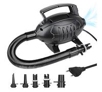 SKIKHN Bomba de Aire Eléctrica, 600W Inflador Electrico con 5 Boquillas, Portátil Inflador Colchon Hinchable, Silenciosa Bomba de Aire, Inflado/Desinflado Rápido para Piscinas y Colchones