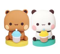 SKIKHN Budu y Dudu Figuras, Juego de 2 Figura Bobble de Budu Dudu, Linda Decoración para Salpicadero de Coche, Decoración de Oso Panda para Coche, para Habitación, Oficina, Juguete Regalo