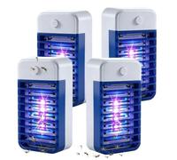SKIKHN Lámpara Antimosquitos, 4 Piezas Lámpara Eléctrica Anti-Mosquitos, Mata Mosquitos UV Lampara, Mata Moscas y Mosquitos Eléctrico con Luz UV, Repelente Mosquitos, Moscas, Polillas
