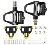 SKIKHN Pedales de bicicleta, pedales de bicicleta de carreras, pedales autobloqueantes para bicicleta, pedales autobloqueantes de aleación de aluminio con tacos, compatibles con SPD SL, pedales de
