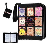 SKIKHN Stray Photocard Binder, SKZ Linda Caricatura Photocards Holder, Stray Kids 400 Bolsillos para Tarjetas Fotográficas con Cremallera y Asa, 50 Páginas, para Niños y Niñas (Negro)