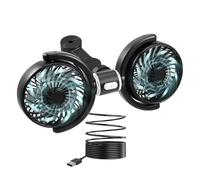 SKIKHN Ventilador de Coche, 5V 2A Ventilador Coche USB, Ventilador del Asiento Trasero del Coche avec 3 Vitesses et Rotation à 360°, Dirección Separada, pour Voitures, Camions, SUV (Negro)