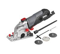 Skil 5330AA - Mini sierra circular inmersión (600 W, profundidad de corte: 28,5 mm, adaptador para aspiración de polvo, guía paralela, 3 hojas de sierra)