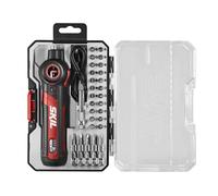 SKIL Twist 2.0 - Destornillador recargable de 4 V con cabezal giratorio, ajuste de par, cable de carga USB-C, juego de 28 brocas y funda de transporte, SD5619-02