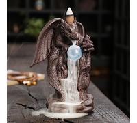 SKILBEAIA Dragon Backflow - Quemador de incienso, conos de incienso, soporte para quemador de incienso, decoración del hogar, porcelana, 20 conos de incienso, 30 varillas de incienso para el hogar y