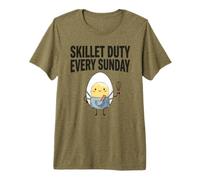 Skillet Duty Todos los domingos Cocinar Desayuno Amante de la Comida Humor Camiseta Premium