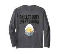 Skillet Duty Todos los domingos Cocinar Desayuno Amante de la Comida Humor Manga Larga