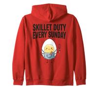 Skillet Duty Todos los domingos Cocinar Desayuno Amante de la Comida Humor Sudadera con Capucha
