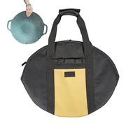 Skillet Storage Bag - Grill Pan Storage Bag | Multifunctional Grill Covers Carry Bags | Portable Iron Skillet Case, Heavy Duty Griddle Protector | Waterproof BBQ Accessory Organizer, Round Frying Pan