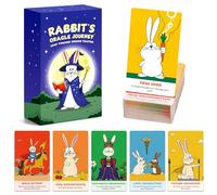 SkilLify Tarjetas de viaje de oráculo de conejo, 78 cartas de oráculo para principiantes, orientación intuitiva para claridad, autodescubrimiento y relaciones, tarjetas de oráculo de animales, visión