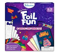 Skillmatics Foil Fun - Juego de fabricación de tarjetas, arte sin ensuciar para niños, kits de manualidades y suministros, actividad creativa de bricolaje, regalos para niñas y niños de 4, 5, 6, 7, 8