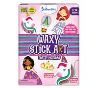 Skillmatics Waxy Stick Art Kit - 100 varillas de cera flexibles y reutilizables para diversión sin desorden, bonitas imágenes con unicornios y princesas, regalos creativos para niñas y niños de 5, 6