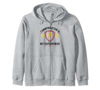 Skills Teamwork Quote Communication Is My Superpower Sudadera con Capucha
